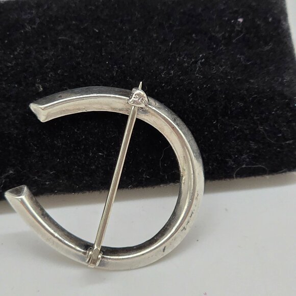 Vintage Horseshoe Brooch Sterling Rhinestones Charm Jewelry Gift Accessory - Picture 6 of 8